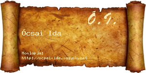 Ócsai Ida névjegykártya